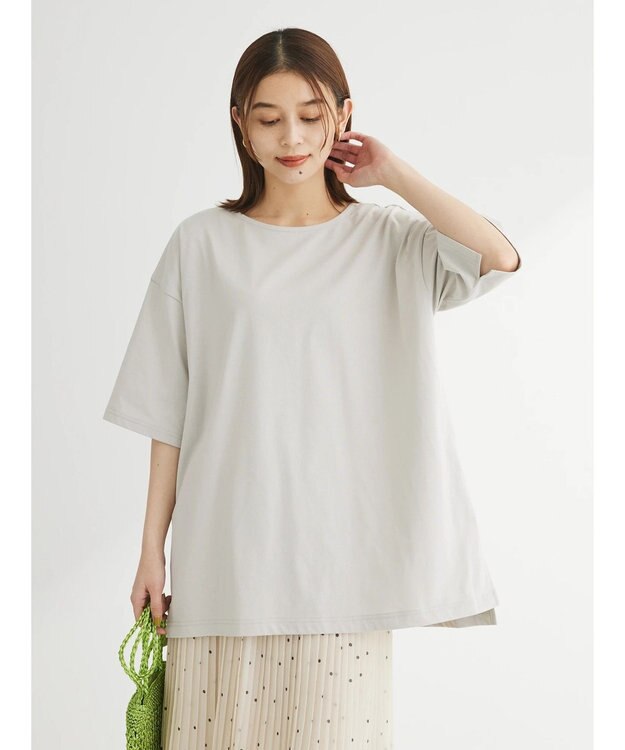 Green Parks 冷っとすずやか　バックカシュクールチュニック Light Beige