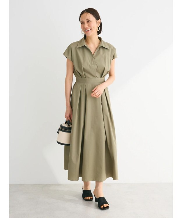Green Parks ・ＥＬＥＮＣＡＲＥ　ＤＵＥ　スキッパーワンピース Khaki