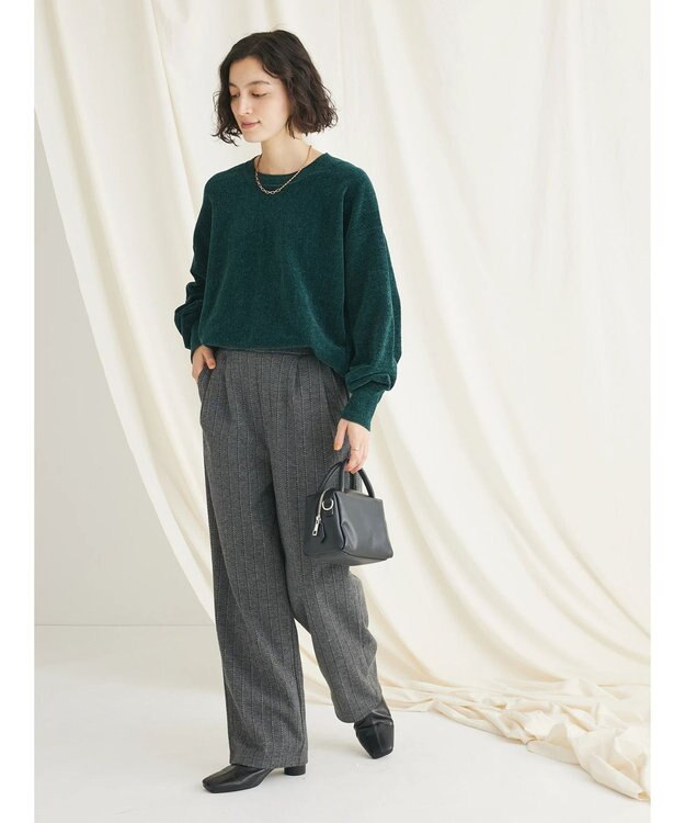 CRAFT STANDARD BOUTIQUE シェニールヤーンニットプルオーバー Green