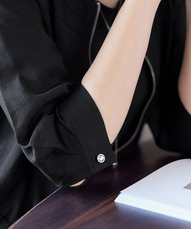 Tiaclasse シアーラウンドネックブルゾン ブラック