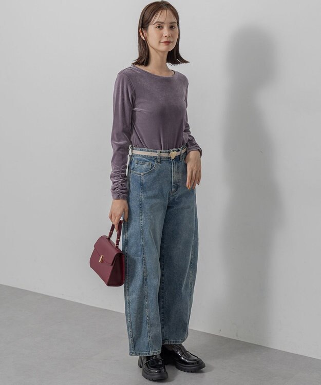 組曲 S チュールフロッキー カットソー ライラック系