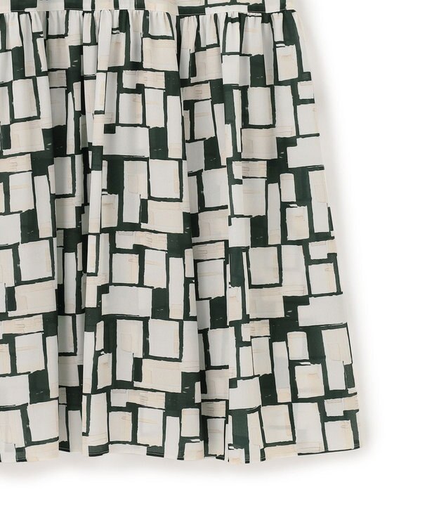 23区 S 【洗える】ARGENTI コラージュプリント ワンピース ブラック系