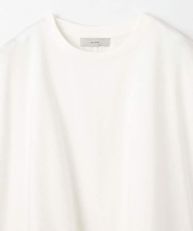 ANY L 【洗濯機可/UVケア】シルケットスムースドロストＴシャツ オフ