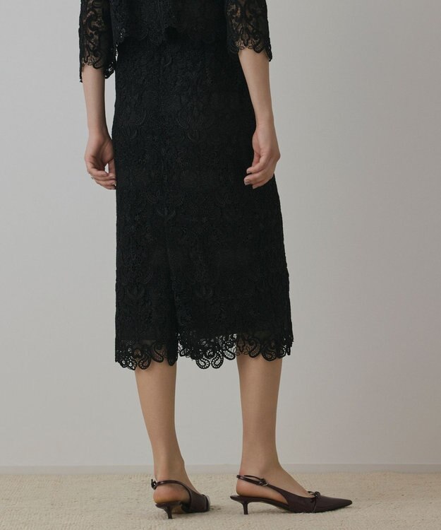 GRACE CONTINENTAL レ－スタイトスカート ブラック