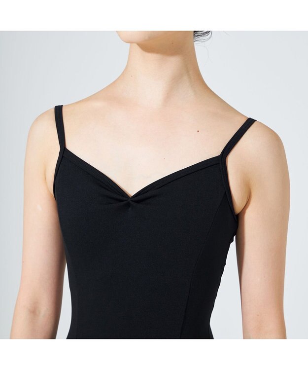 Chacott プリンセスライン入りキャミソールレオタード ブラック