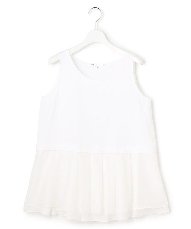 23区 【先行予約】ナチュラルコットンベア シアーペプラム タンクトップ ホワイト系