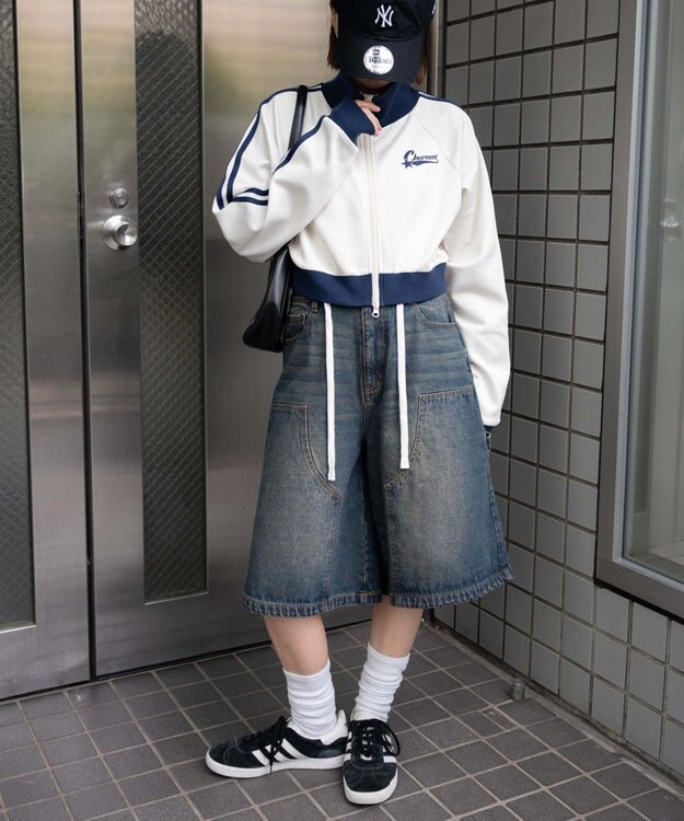 WEGO ロゴプリントトラックジャケット ネイビー