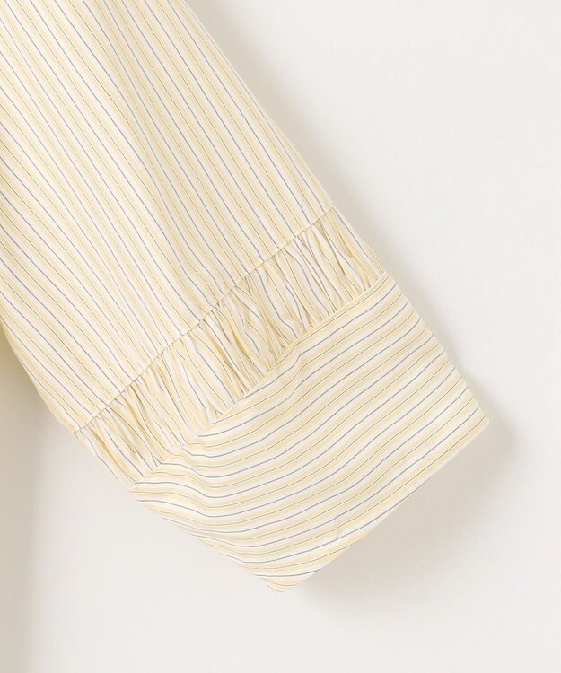 J.PRESS LADIES 【WEB限定・洗える】ストライプ キーネック ブラウス 【WEB限定】イエローストライプ系