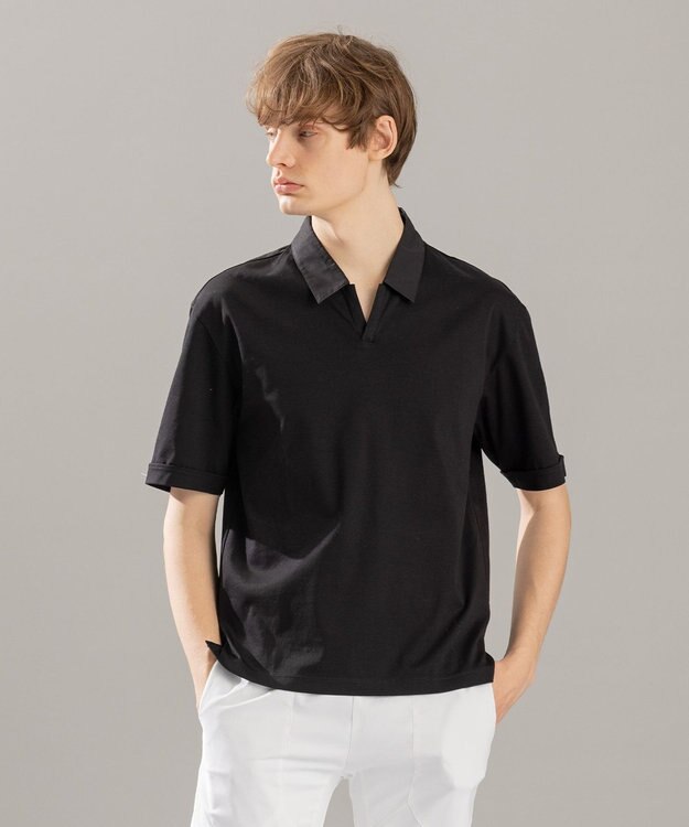 JOSEPH HOMME レオスムースシルケット スキッパー ブラック系