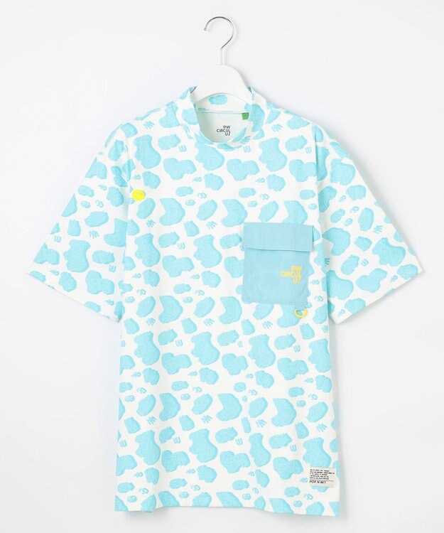 PW CIRCULUS 【UV遮蔽率99.5%  UVカット/速乾/ストレッチ】【MEN】アニマルドットポケットモックT ゴルフ ブルー系5