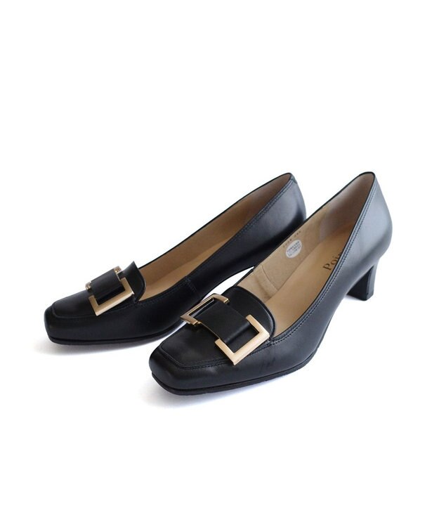 Pointer 日本製 本革バックルパンプス ブラック