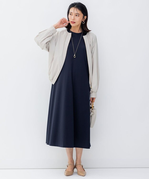 23区 S ナイロン2WAYストレッチ ノーカラー ブルゾン ベージュ系