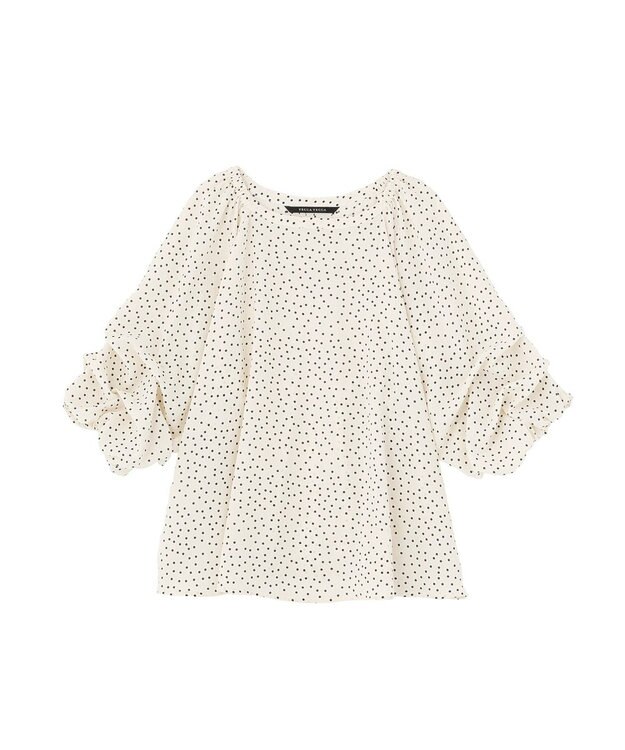 YECCA VECCA ホイップスリーブブラウス Dot