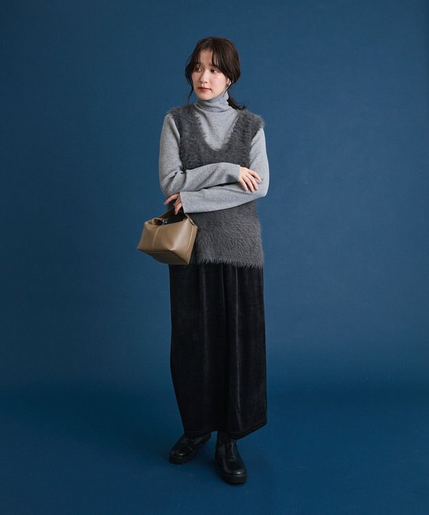 Green Parks ・Ｐｅｔｉｔ　Ｆｌｅｕｒ　シャギーニットベスト Charcoal Gray