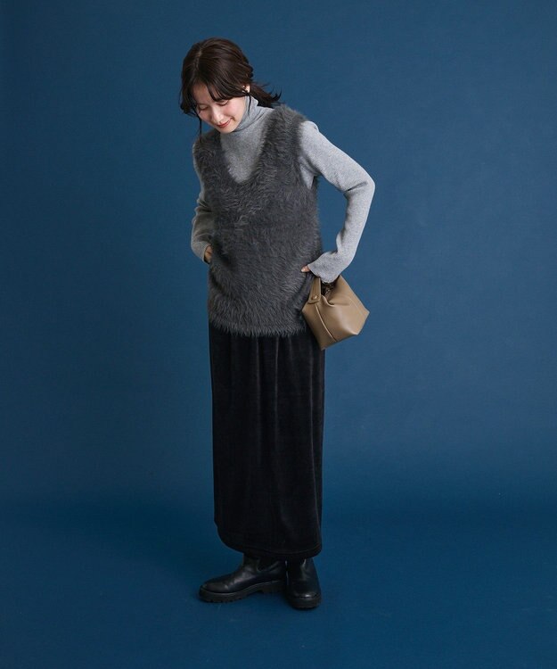 Green Parks ・Ｐｅｔｉｔ　Ｆｌｅｕｒ　シャギーニットベスト Charcoal Gray