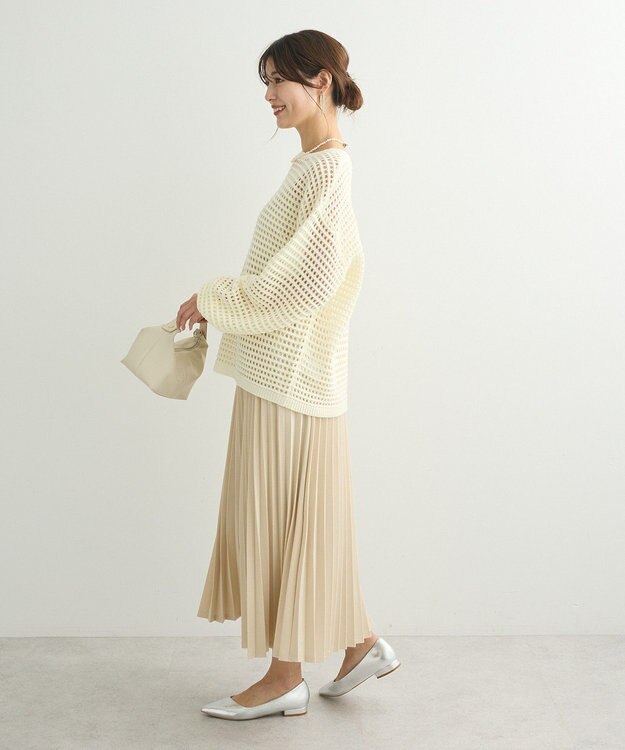 Green Parks メッシュニットチュニック Ivory