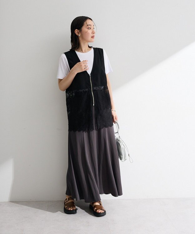 Green Parks レースドッキングＺＩＰベスト Black