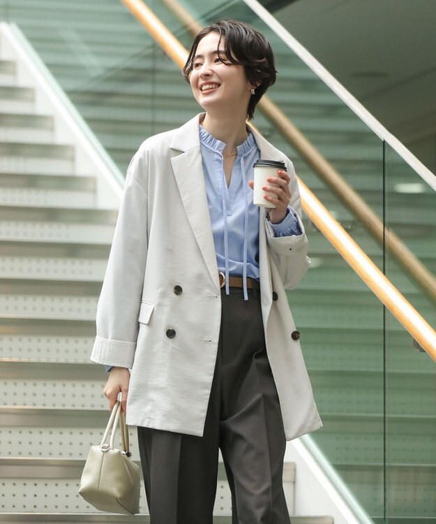 Green Parks オーバーサイズＷ釦ライトジャケット Light Gray