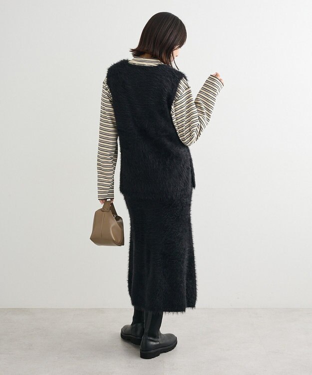 Green Parks ・Ｐｅｔｉｔ　Ｆｌｅｕｒ　シャギーニットベスト Black