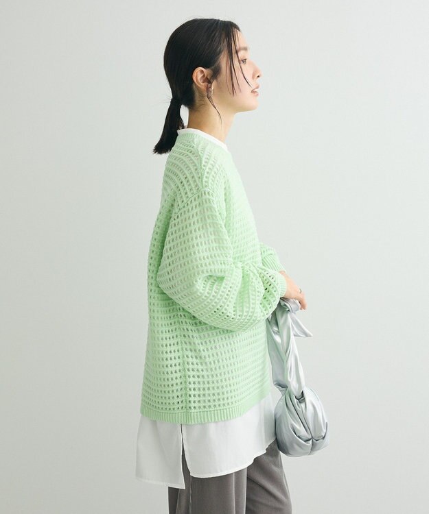 Green Parks メッシュニットチュニック Green