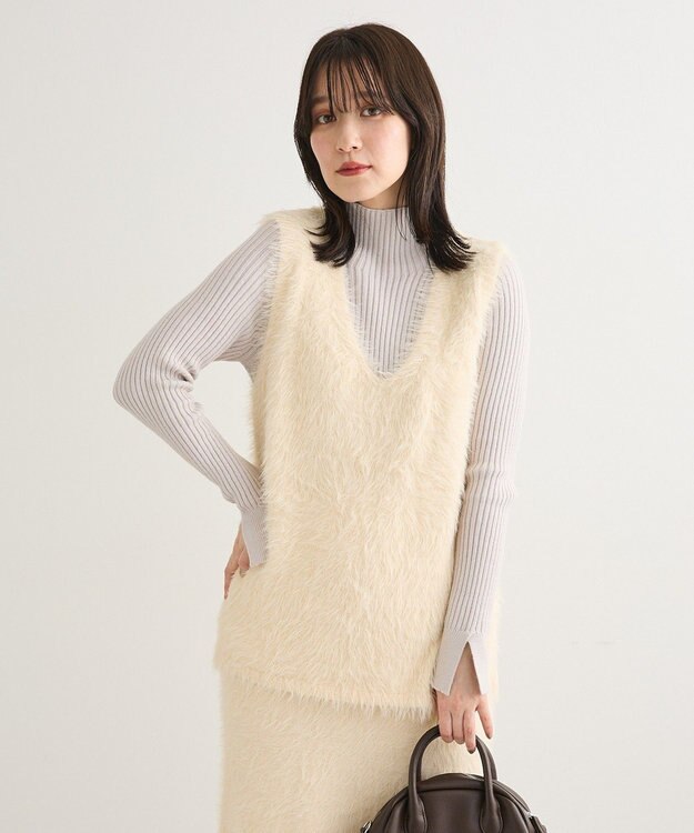 Green Parks ・Ｐｅｔｉｔ　Ｆｌｅｕｒ　シャギーニットベスト Ivory