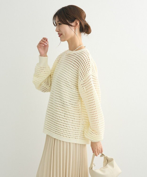 Green Parks メッシュニットチュニック Ivory