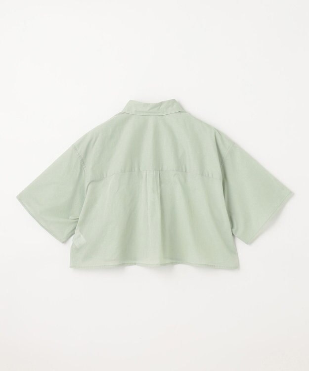 NAVE 【Nave 　洗える】シアークロップド シャツ ライトグリーン系