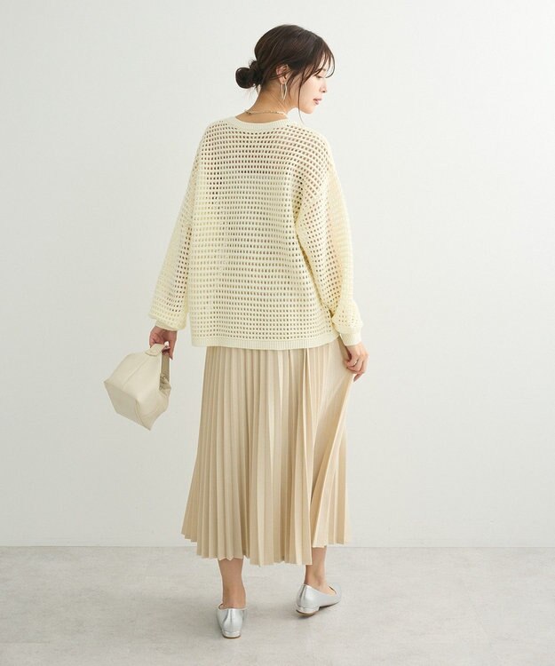 Green Parks メッシュニットチュニック Ivory