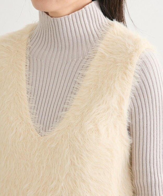 Green Parks ・Ｐｅｔｉｔ　Ｆｌｅｕｒ　シャギーニットベスト Ivory