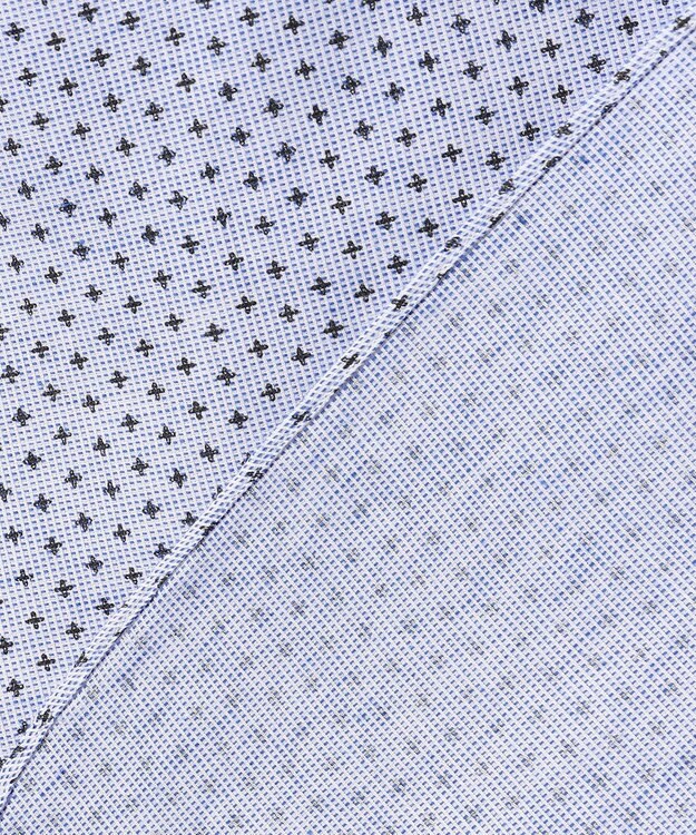 JOSEPH ABBOUD 【ビジネスシーンに最適・サステイナブル】ソアロンンシャンブレープリント 半袖 シャツ ブルー系5