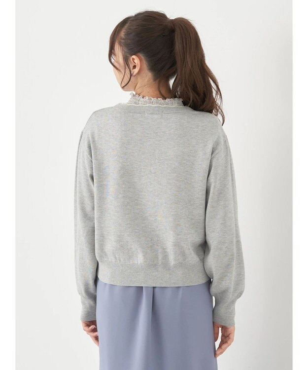 earth music&ecology ちびスカラップカーディガン Light Gray