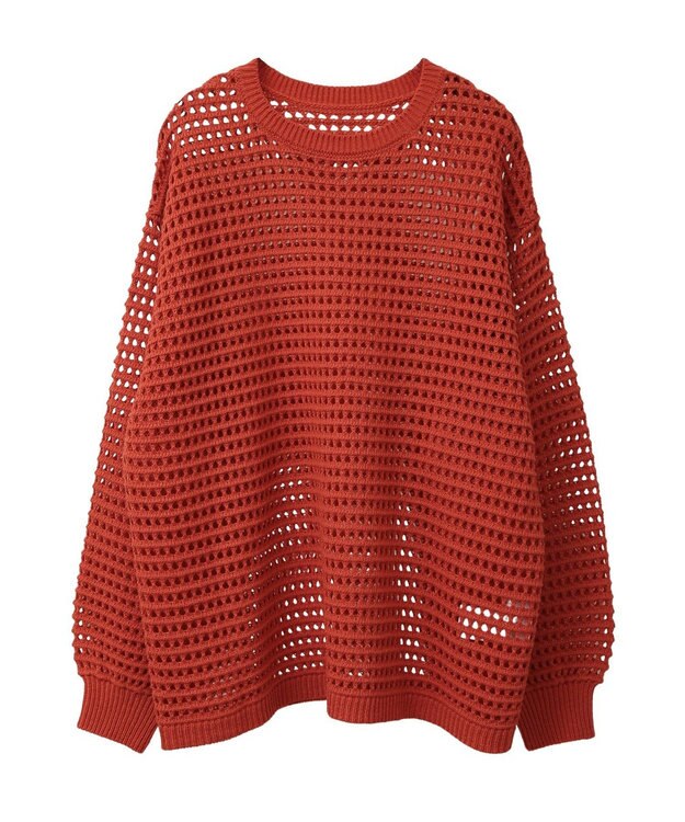 Green Parks メッシュニットチュニック Orange