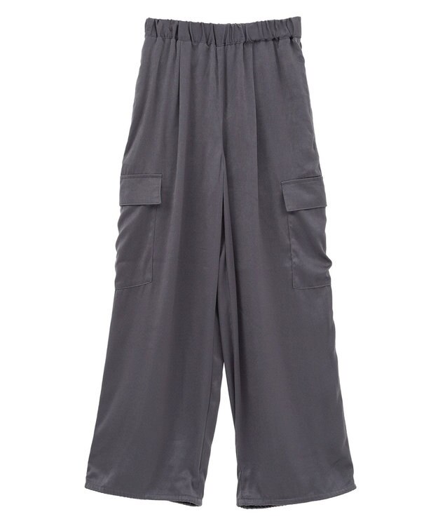 Green Parks サテンカーゴパンツ Charcoal Gray