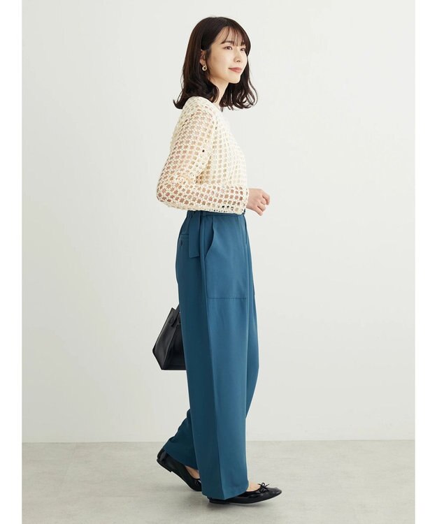 Green Parks ・ＳＵＧＡＲ　ＳＰＯＯＮ　タックワイドパンツ Green