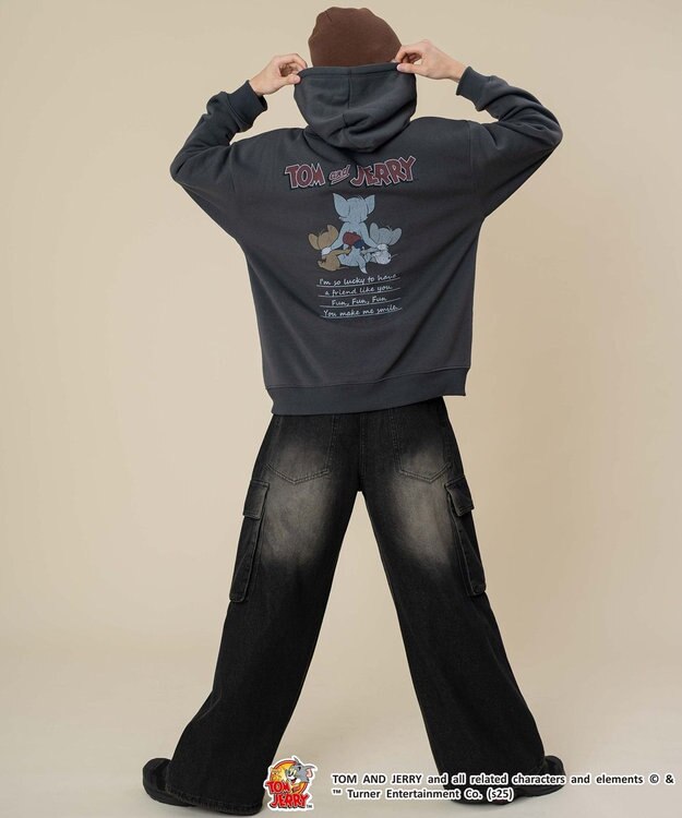 WEGO 【ユニセックス着用ITEM/25年秋冬新作】TOMandJERRYグラフィックプルオーバー スミクロ