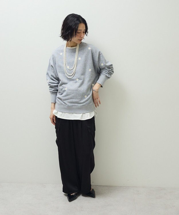 Green Parks サテンカーゴパンツ Black