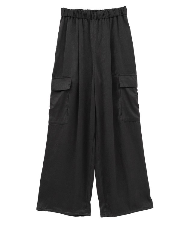Green Parks サテンカーゴパンツ Black