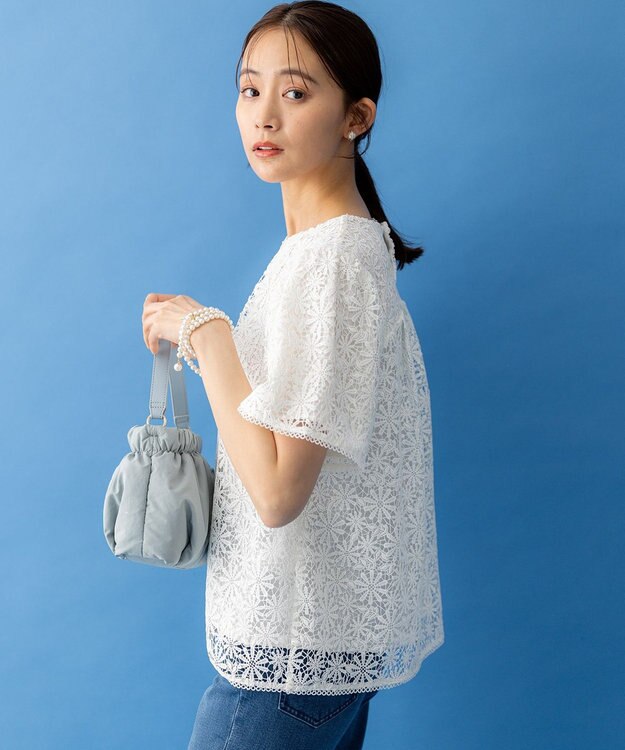 組曲 フラワーレース ブラウス アイボリー系