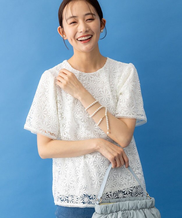 組曲 フラワーレース ブラウス アイボリー系