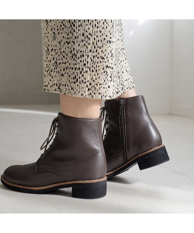 Pointer 本革レースアップブーツ ダークブラウン