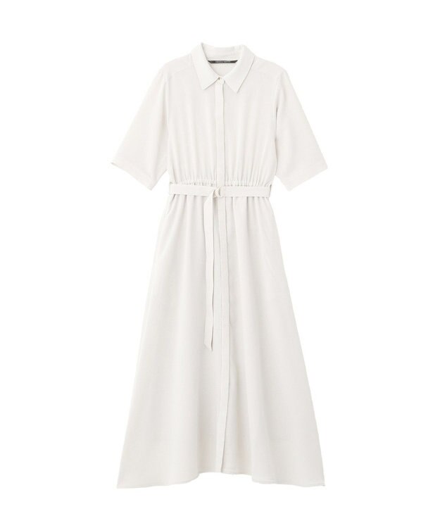 YECCA VECCA 【接触冷感】ベルト付きシャツワンピース Light Beige