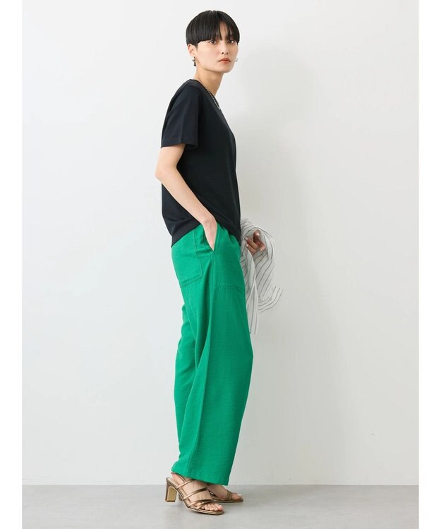 AMERICAN HOLIC キレイＣＯＴＴＯＮクルーネックカットプルオーバー Black