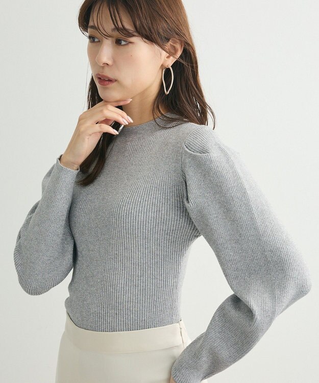 Green Parks ・ｓｗｉｎｇ　ｂｙ　ラメニットパワーショルダー Gray Mixture