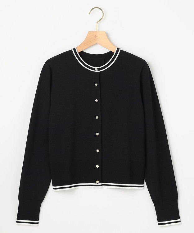 組曲 フラワーメタル ニット カーディガン ブラックベース