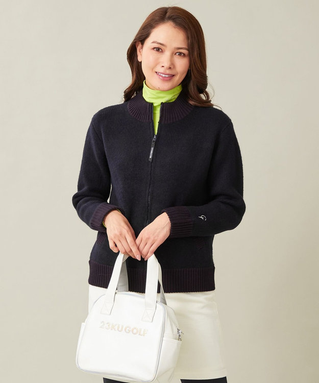 23区GOLF 定番あたたかインナー【WOMEN】エニワイズ無地 カットソー 黄緑系