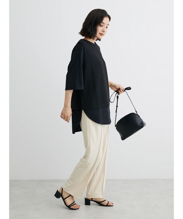 Green Parks ＳＥＴ２点　メッシュベスト＋半袖カットチュニック Black