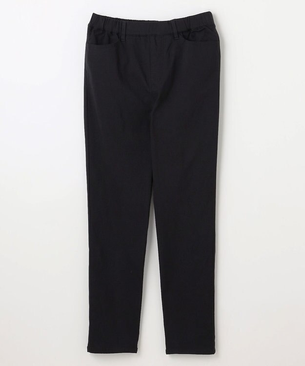 ANY L 【洗濯機可/ウエストゴム/ストレッチ/裏起毛】エブリデイベーシックデイリーパンツ ブラック