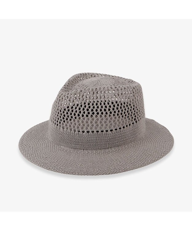 林八百吉商店 Jin no beat shi te cassie　つば広マニッシュネット編みハット シルバーグレー