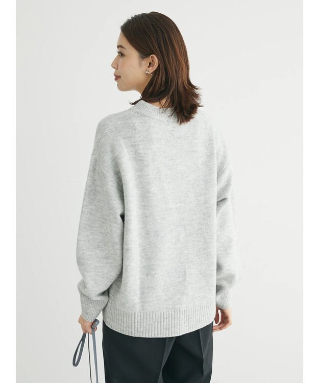 Green Parks ｆｕｗａっとメランジ前後差ニットプルオーバー Light Gray