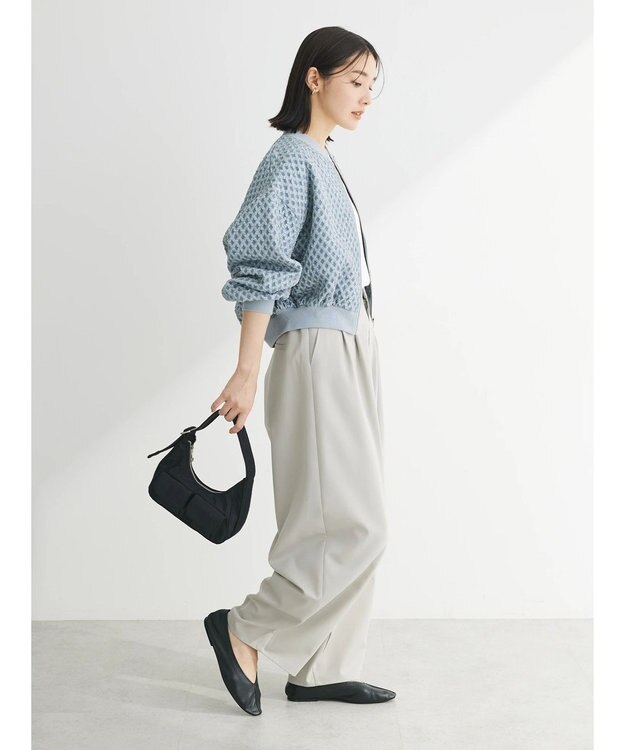 Green Parks ・ＳＵＧＡＲ　ＳＰＯＯＮ　エンボスチェックブルゾン Blue